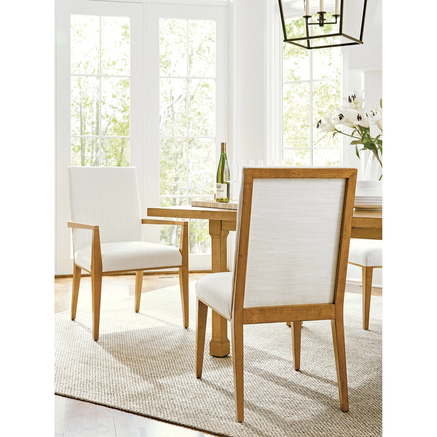 002 SI-1962815 | Lifestyle | Mosaic Upholstered Arm Chair by Lexington in coastline white and table rock. Made from unique in a modern style.