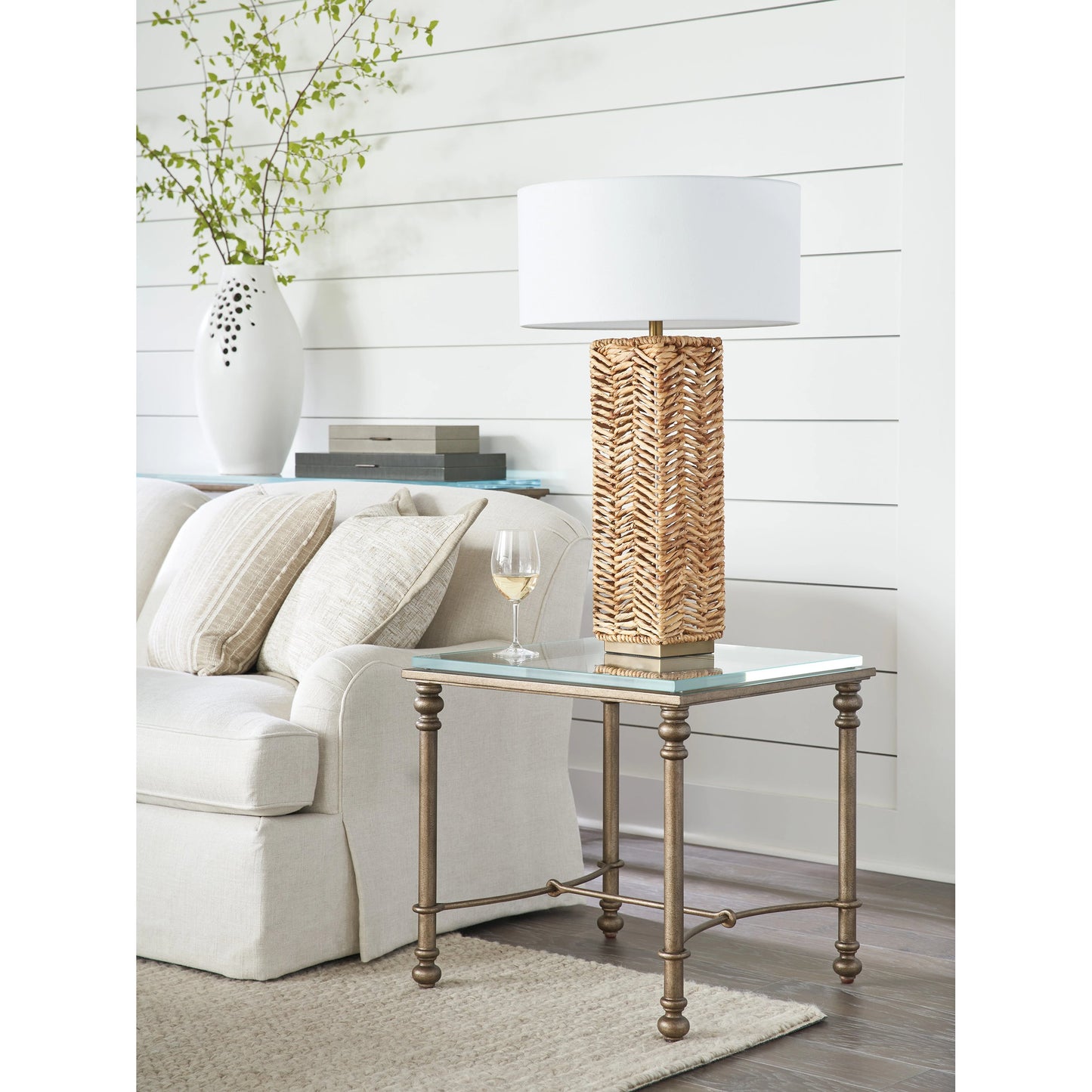003 SI-1962825 | Lifestyle | Bluff End Table by Lexington in burnished brass. Made from unique in a transitional style.