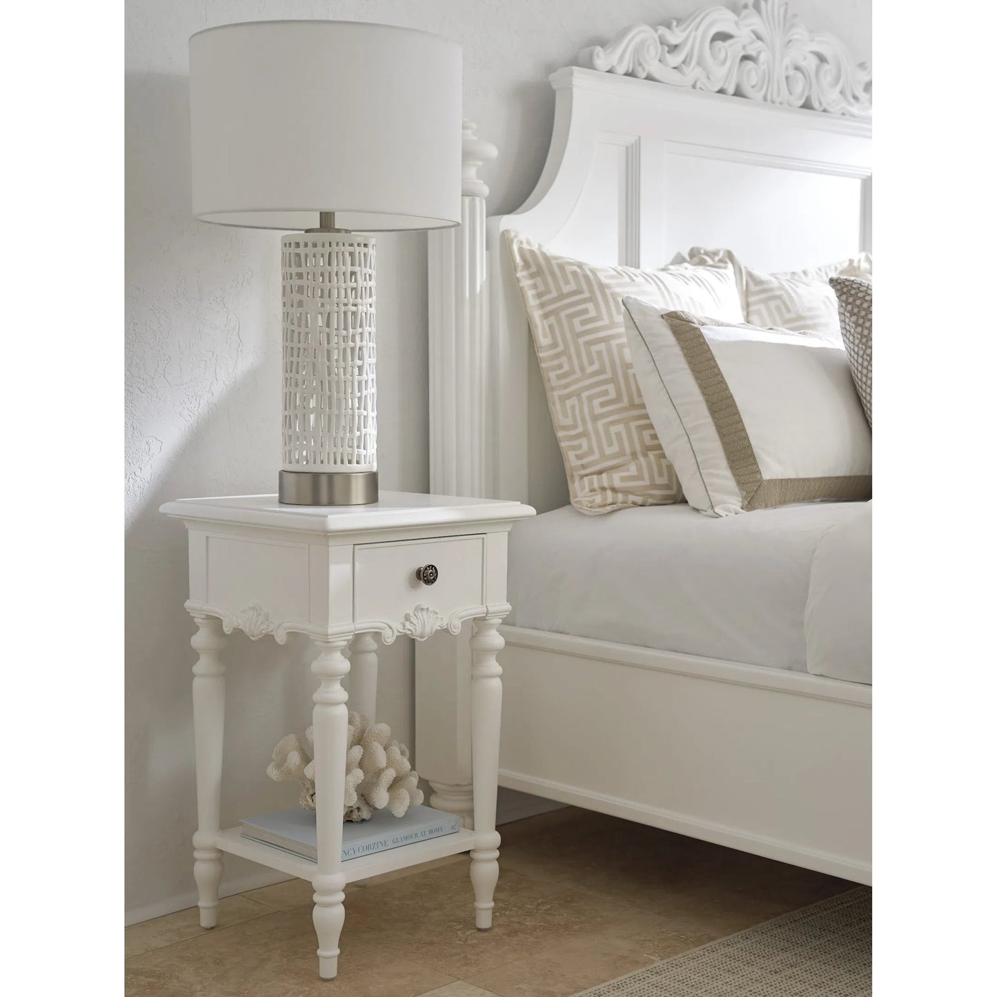 002 SI-2242515 | Additional Silo | Genoa Night Table by Barclay Butera in polo mallet white. Made from unique in a unique style.