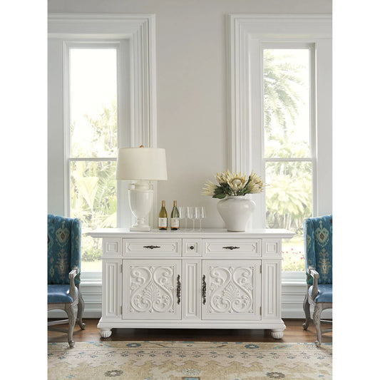 Amalfi Buffet by Lexington in polo mallet white. Made from unique in a traditional style.