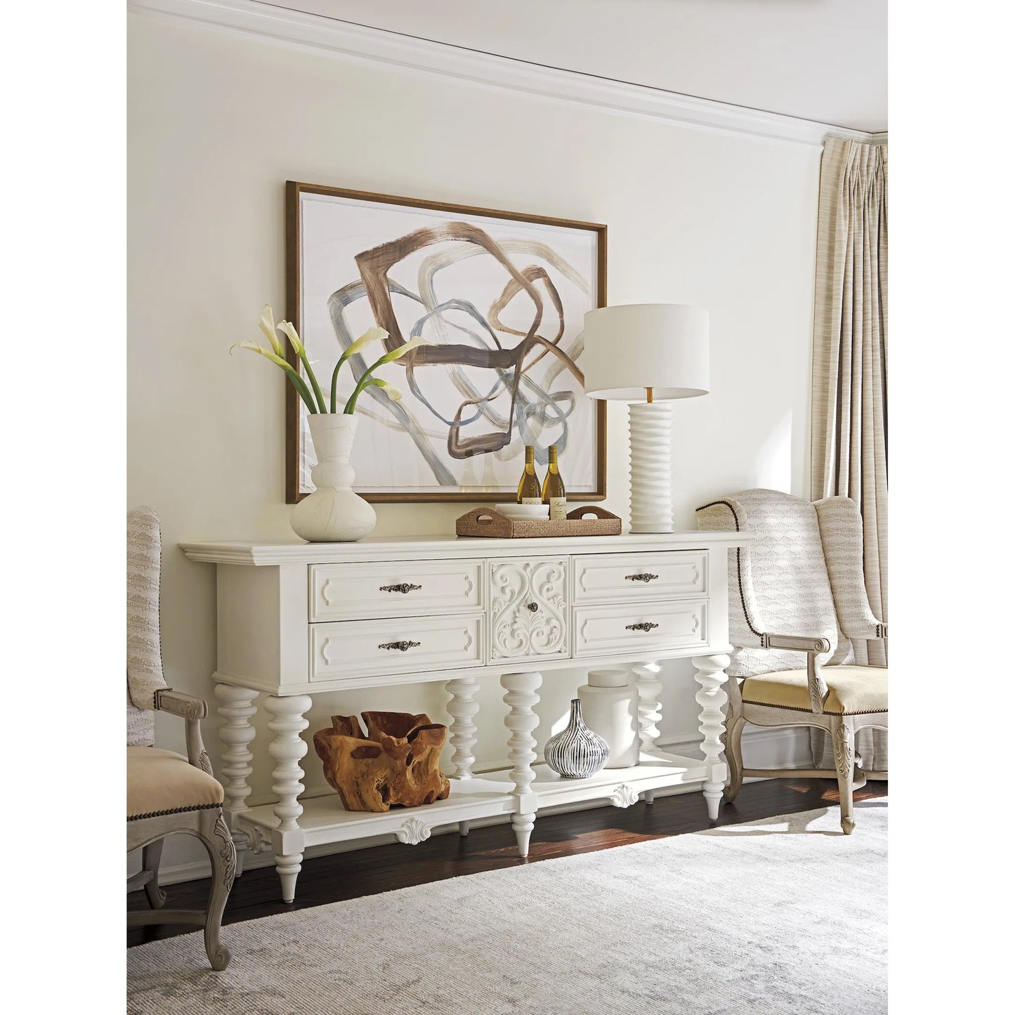003 SI-2242518 | Additional Silo | Realto Sideboard by Barclay Butera in polo mallet white. Made from unique in a unique style.