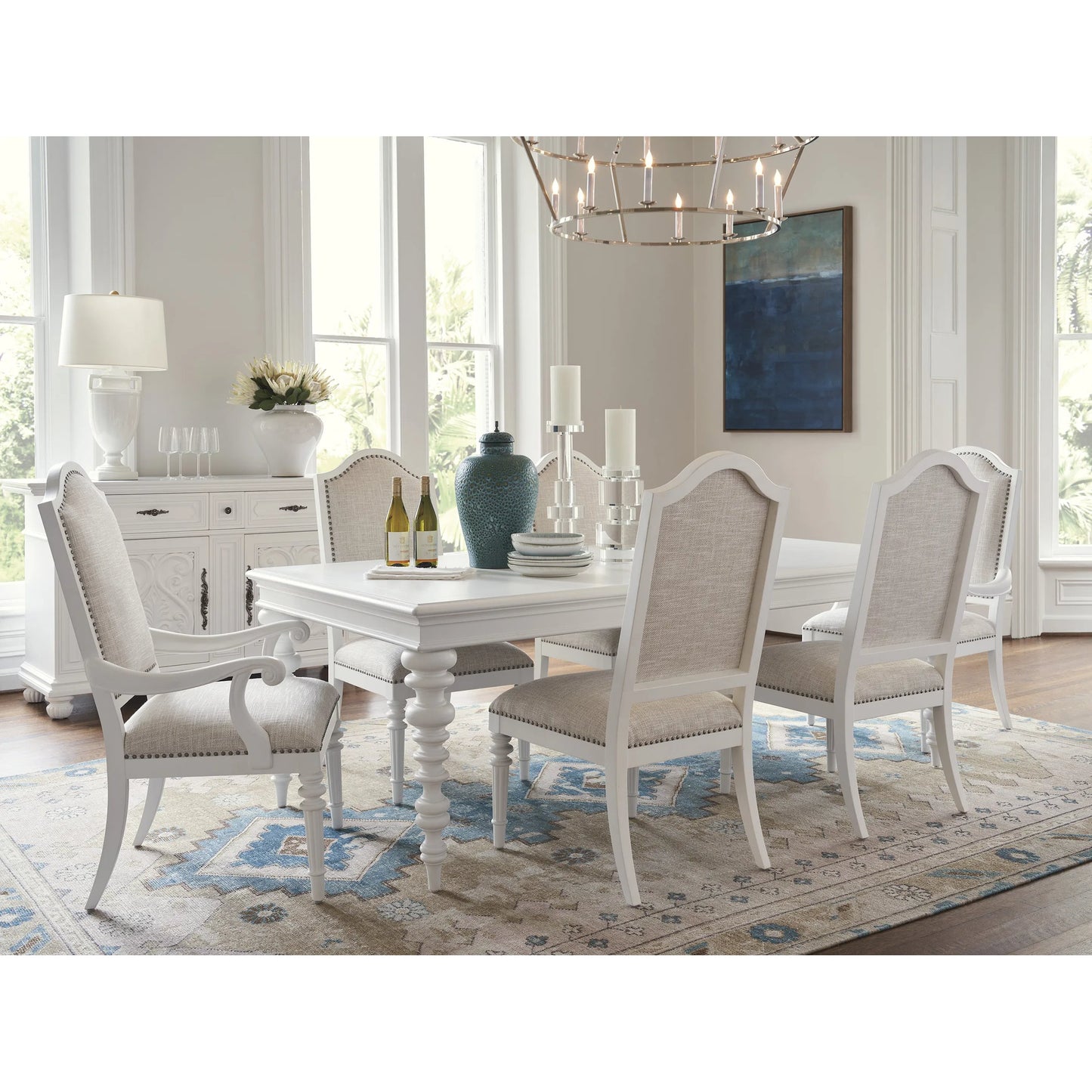 002 SI-2242520 | Additional Silo | Palazzo Rectangular Dining Table by Barclay Butera in polo mallet white. Made from unique in a unique style.
