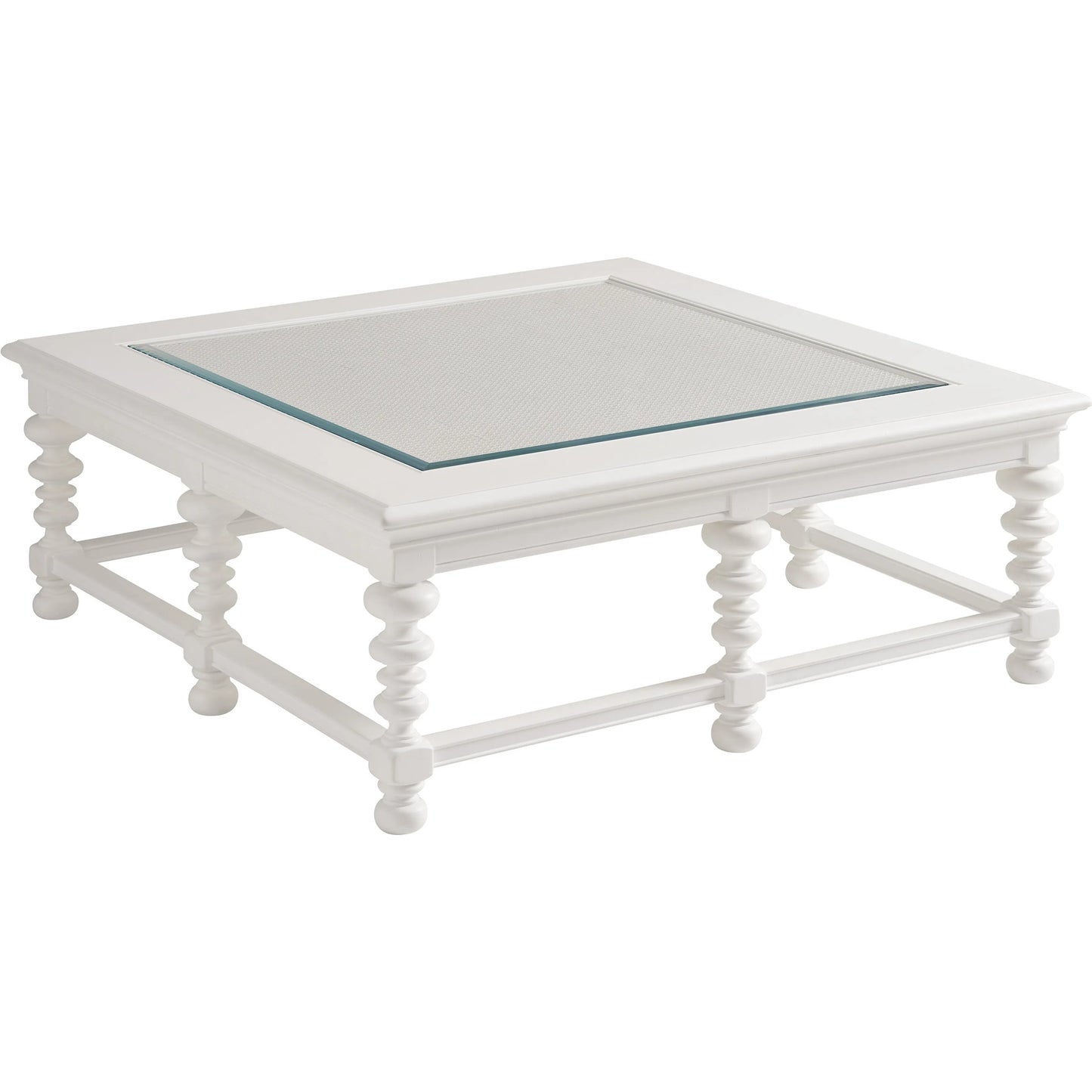 001 SI-2242528 | Primary Silo | Cyprus Square Cocktail Table by Barclay Butera in polo mallet white. Made from unique in a unique style.
