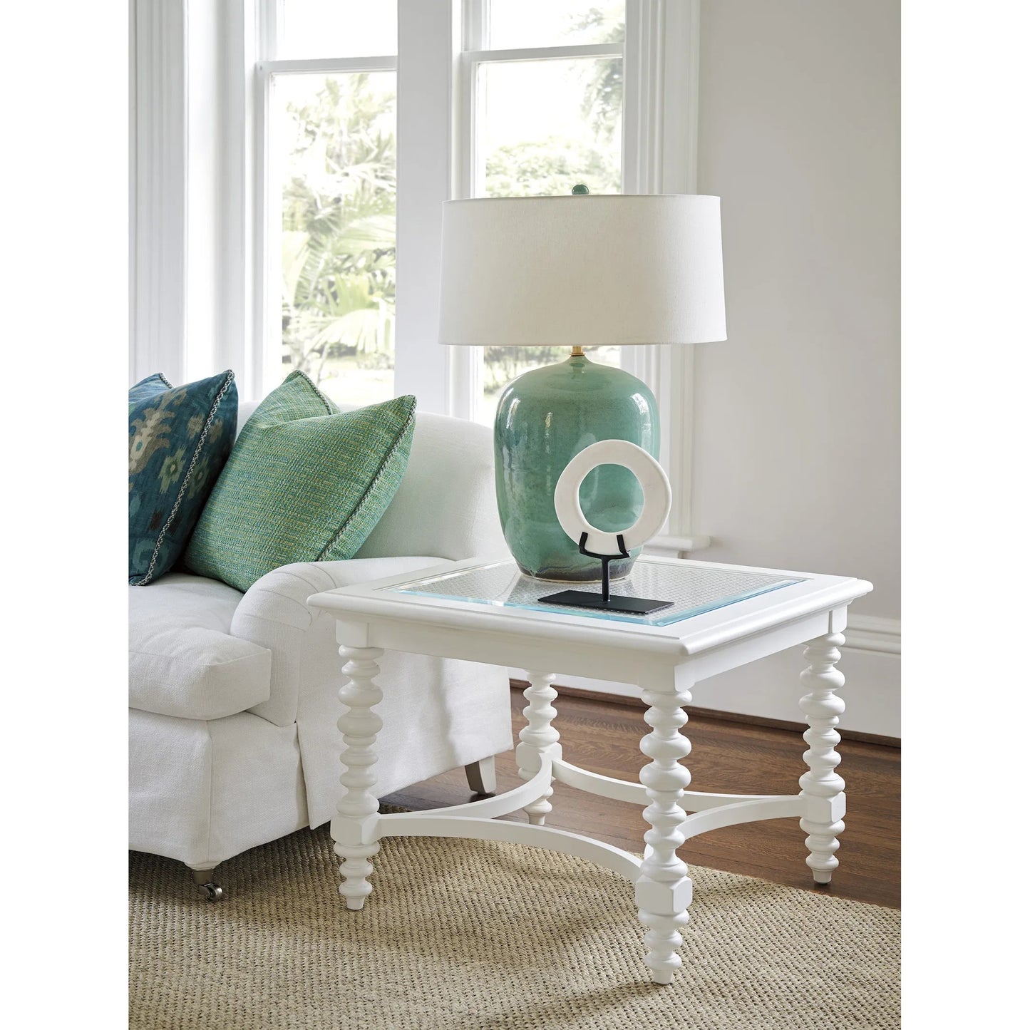 003 SI-2242534 | Additional Silo | Cyprus Square End Table by Barclay Butera in polo mallet white. Made from unique in a unique style.