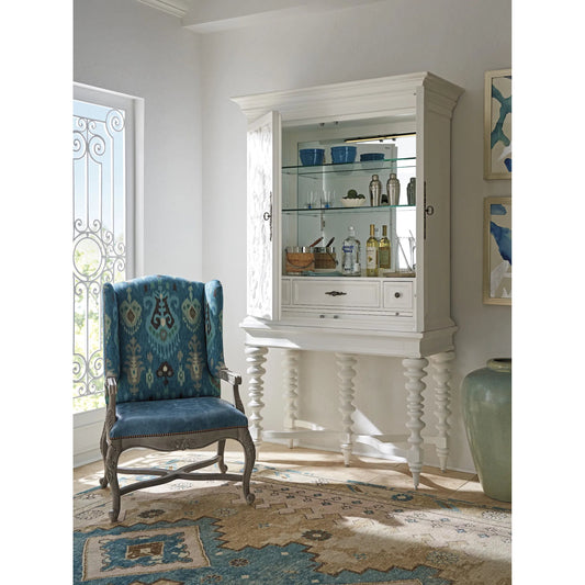 Arezzo Bar Cabinet by Barclay Butera in polo mallet white. Made from unique in a traditional style.