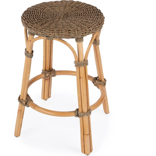 Tobias Rattan Round 24" Counter Stool by Butler Specialty Company. Made from unique in a coastal style.
