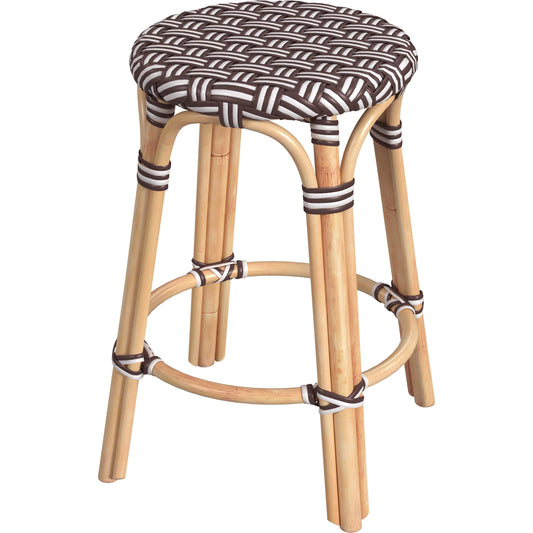Tobias Rattan Round 24" Counter Stool by Butler Specialty Company. Made from unique in a coastal style.