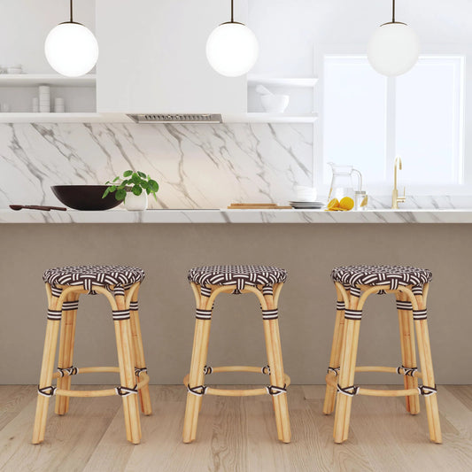 Tobias Rattan Round 24" Counter Stool by Butler Specialty Company. Made from unique in a coastal style.
