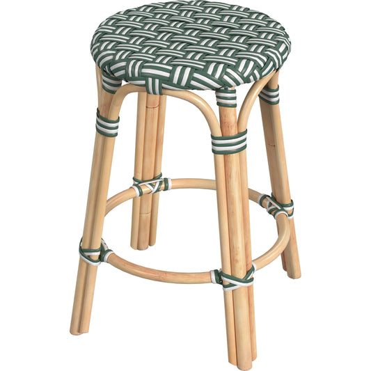 Tobias Rattan Round 24" Counter Stool by Butler Specialty Company. Made from unique in a coastal style.