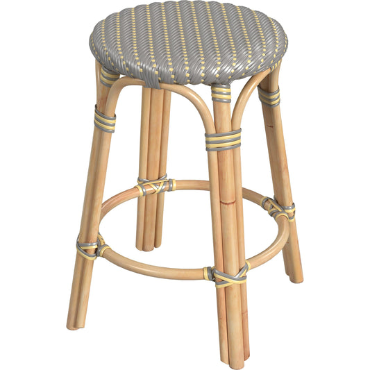 Tobias Rattan Round 24" Counter Stool by Butler Specialty Company. Made from unique in a coastal style.