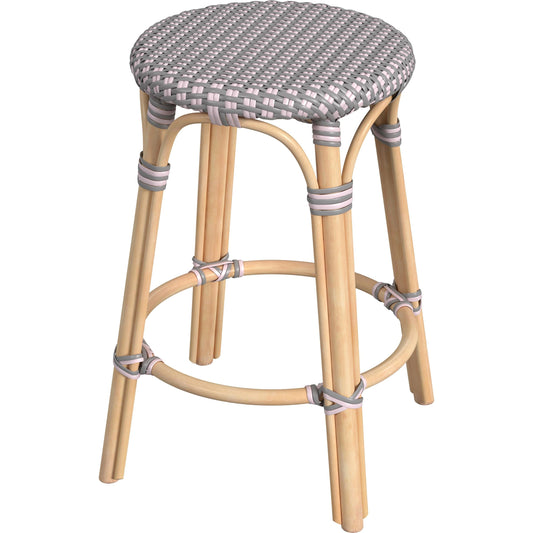Tobias Rattan Round 24" Counter Stool by Butler Specialty Company. Made from unique in a coastal style.