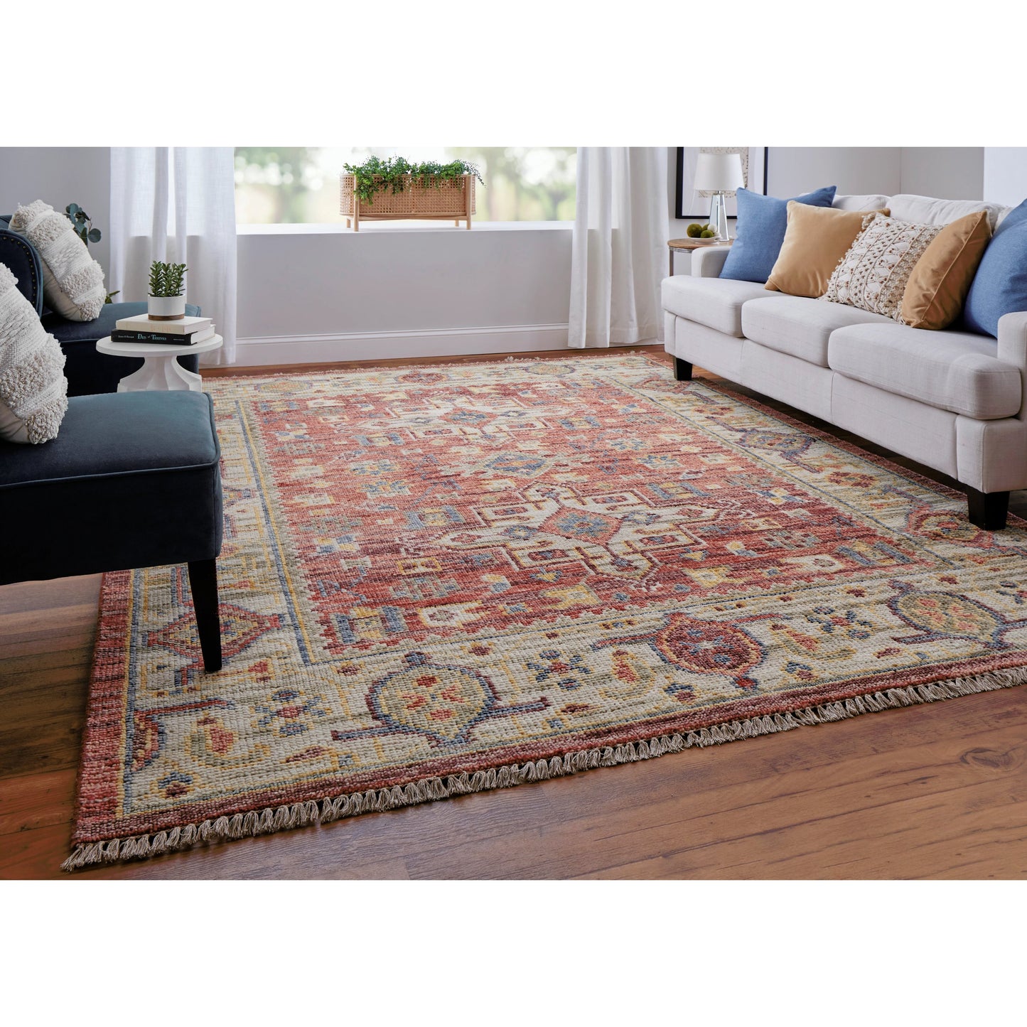 008 SI-2158849 | Lifestyle | Fillmore Transitional Rug - FIL69CKF by Feizy in red, ivory, gold. Made from wool in a unique style.
