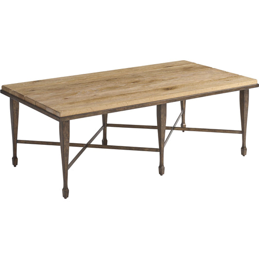 001 SI-2540473 | Primary Silo | Catalonia Rectangular Metal Cocktail Table by Barclay Butera in tan. Made from white oak, metal in a unique style.