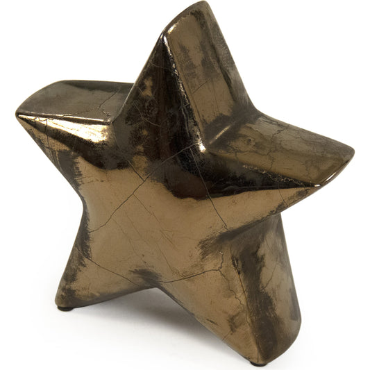 001 SR-900132,SR-900133 | Primary Silo | Distressed Bronze Star by Zentique in distressed metallic bronze and stoneware. Made from stoneware in a modern style.