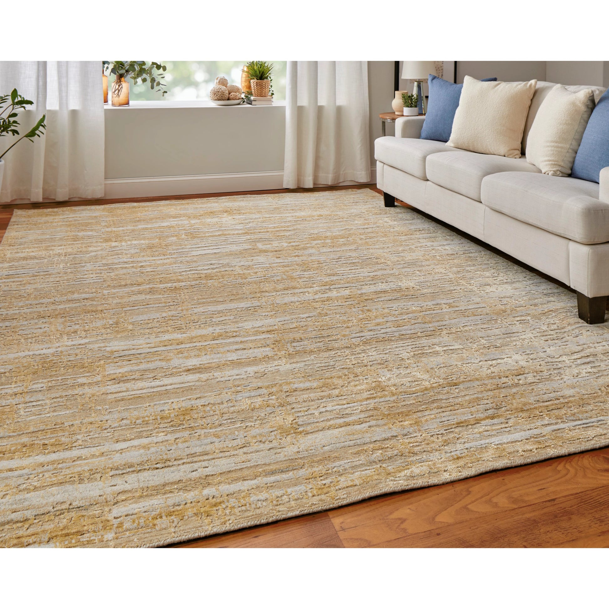Eastfield Rug - EAS69FQF by Feizy in yellow, ivory, gold. Made from viscose, wool in a unique style.