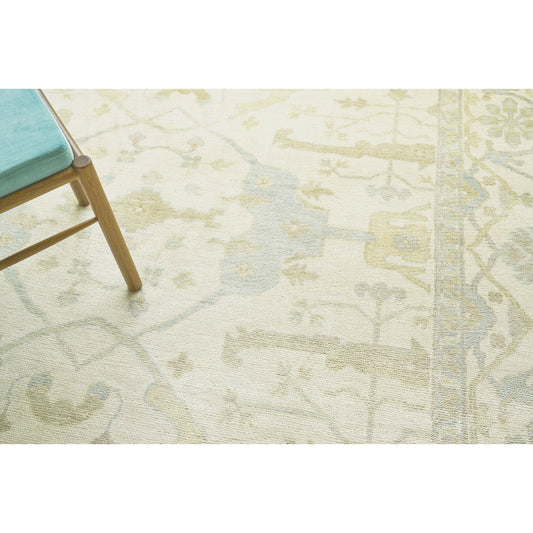 Antique Weave Oushak Rug - Beige, Blue, Brown by Exquisite Rugs in beige, blue, brown. Made from new zealand wool in a unique style.