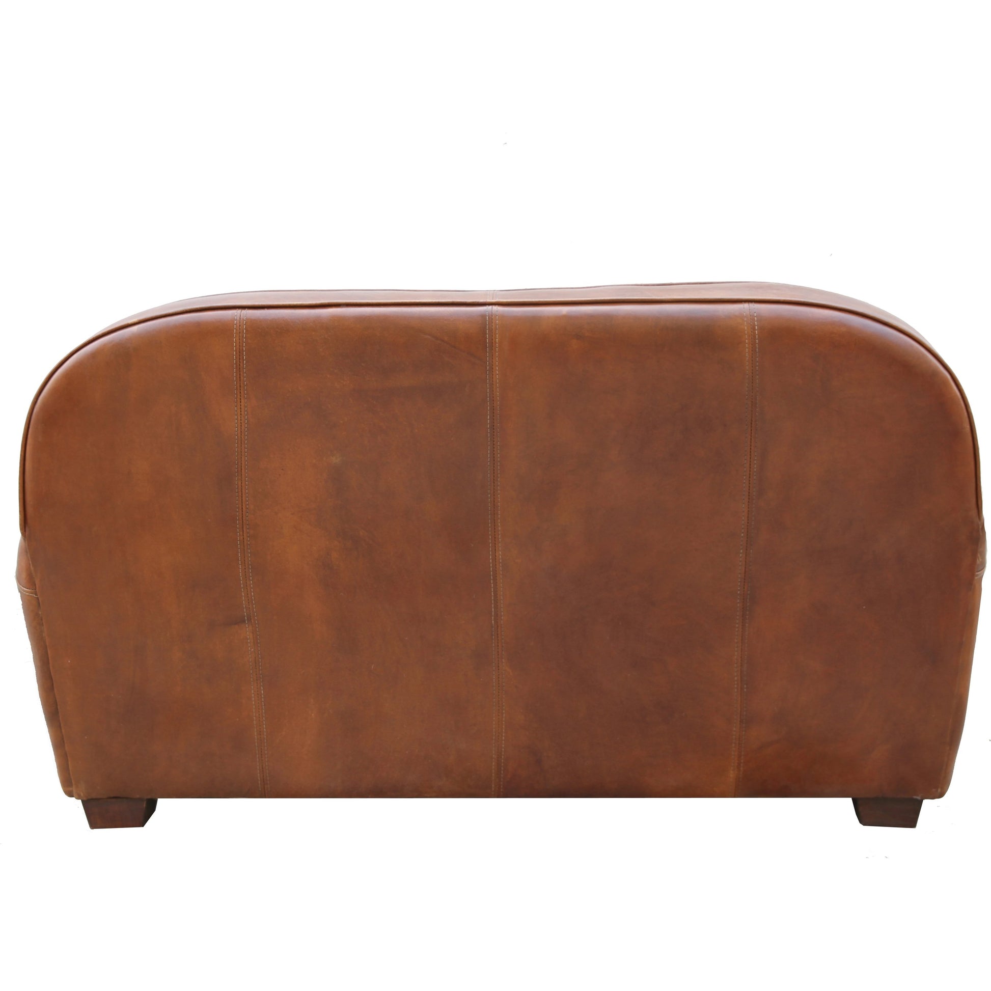 Paris Club Loveseat by Pasargad Home in brown. Made from leather in a transitional style.