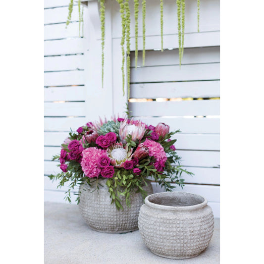 Kemble Pot by Accent Decor in tan. Made from fiber composite in a rustic style.