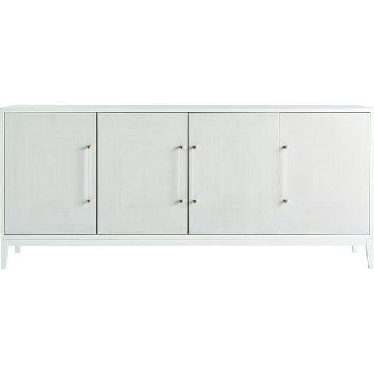 Desert Rose Credenza by Miranda Kerr Home in gold and white lacquer. Made from unique in a transitional style.