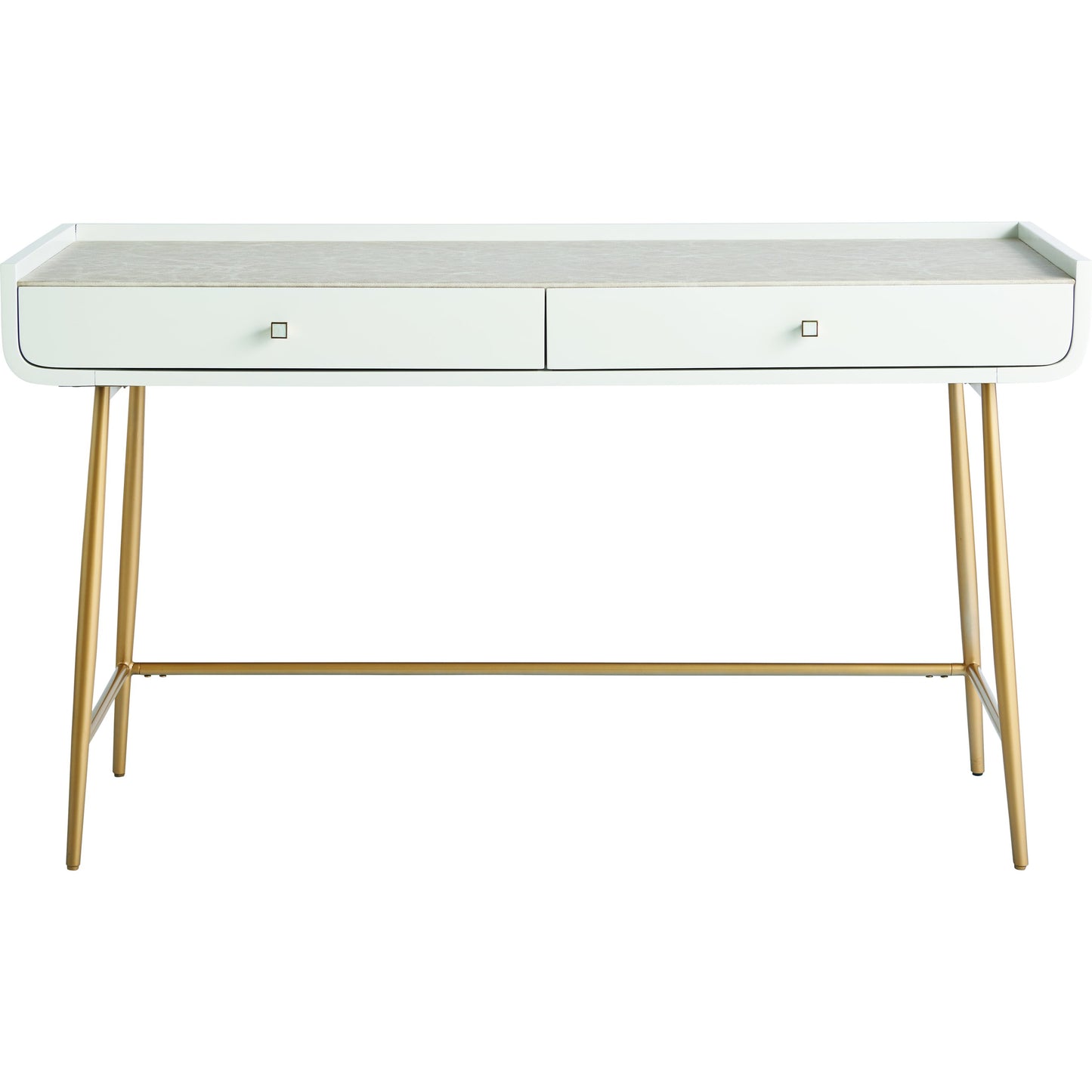 001 SR-909187 | Additional Silo | Allure Vanity Desk by Miranda Kerr Home in gold and white lacquer. Made from unique in a modern style.