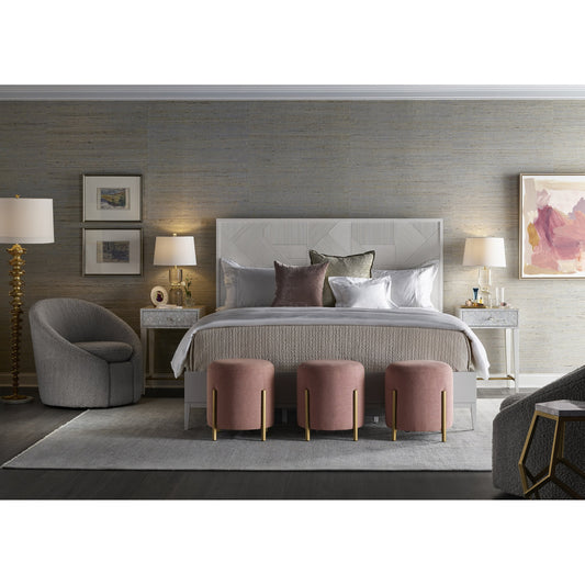 Love Joy Bliss Pouf by Miranda Kerr Home in blush, soft gold. Made from 53.5% cotton, 37.4% nylon, 9% polyester in a modern style.