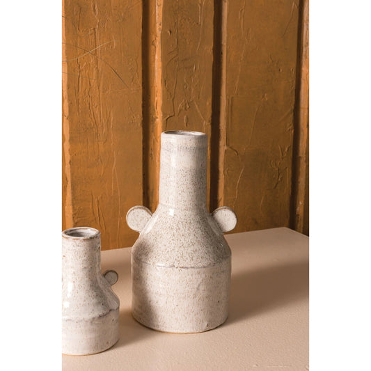 Luka Vase by Accent Decor in white. Made from ceramic in a modern style.