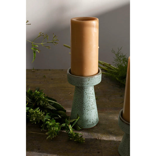 Dirillo Candlestick (Set of 2) by Accent Decor in turquoise. Made from ceramic in a modern style.
