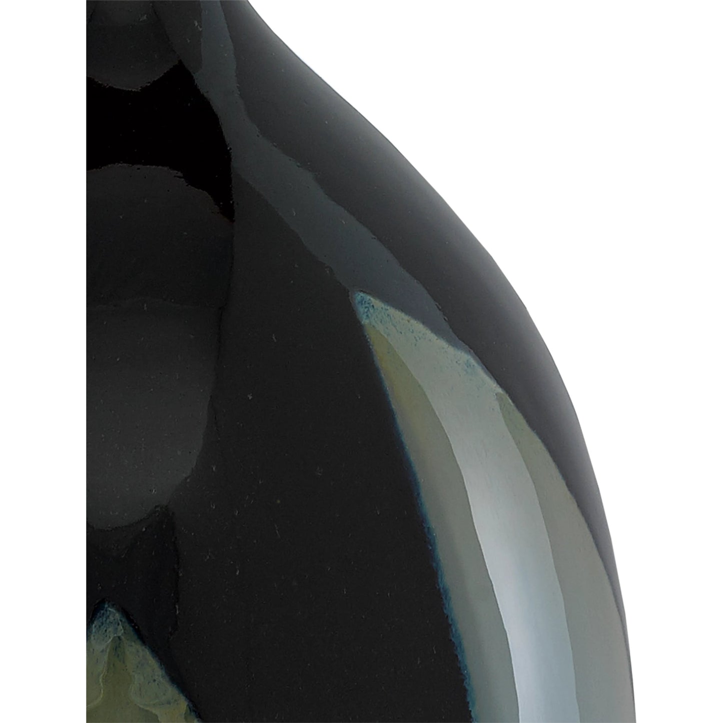 003 SR-912604 | Closeup | Let Us Twist the Glass Tall Vase by Currey and Company in black, steel blue. Made from ceramic in a modern style.