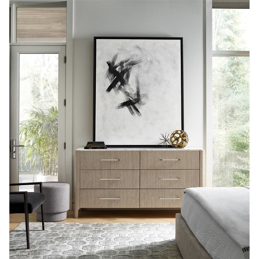 Soren Dresser by Universal Furniture in stainless steel and glacier. Made from unique in a modern style.