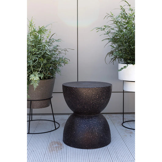 Drew Stool by Accent Decor in black. Made from natural stone in a modern style.