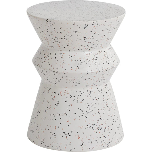 Savana Stool by Accent Decor in white. Made from natural stone in a modern style.