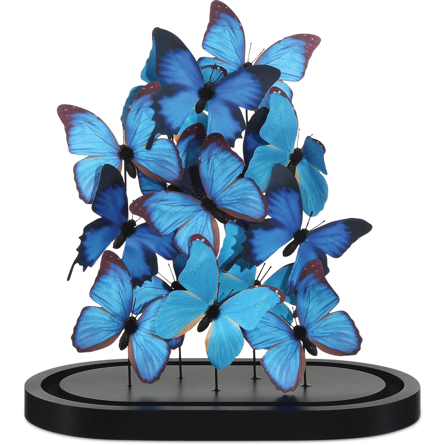 011 SI-2191824 | Additional Silo | Rue De Bac Butterflies by Currey and Company in blue, black, clear. Made from paper, engineered wood, glass in a modern style.