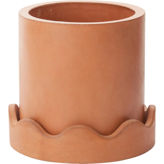 Neda Pot by Accent Decor in terracotta. Made from concrete in a rustic style.