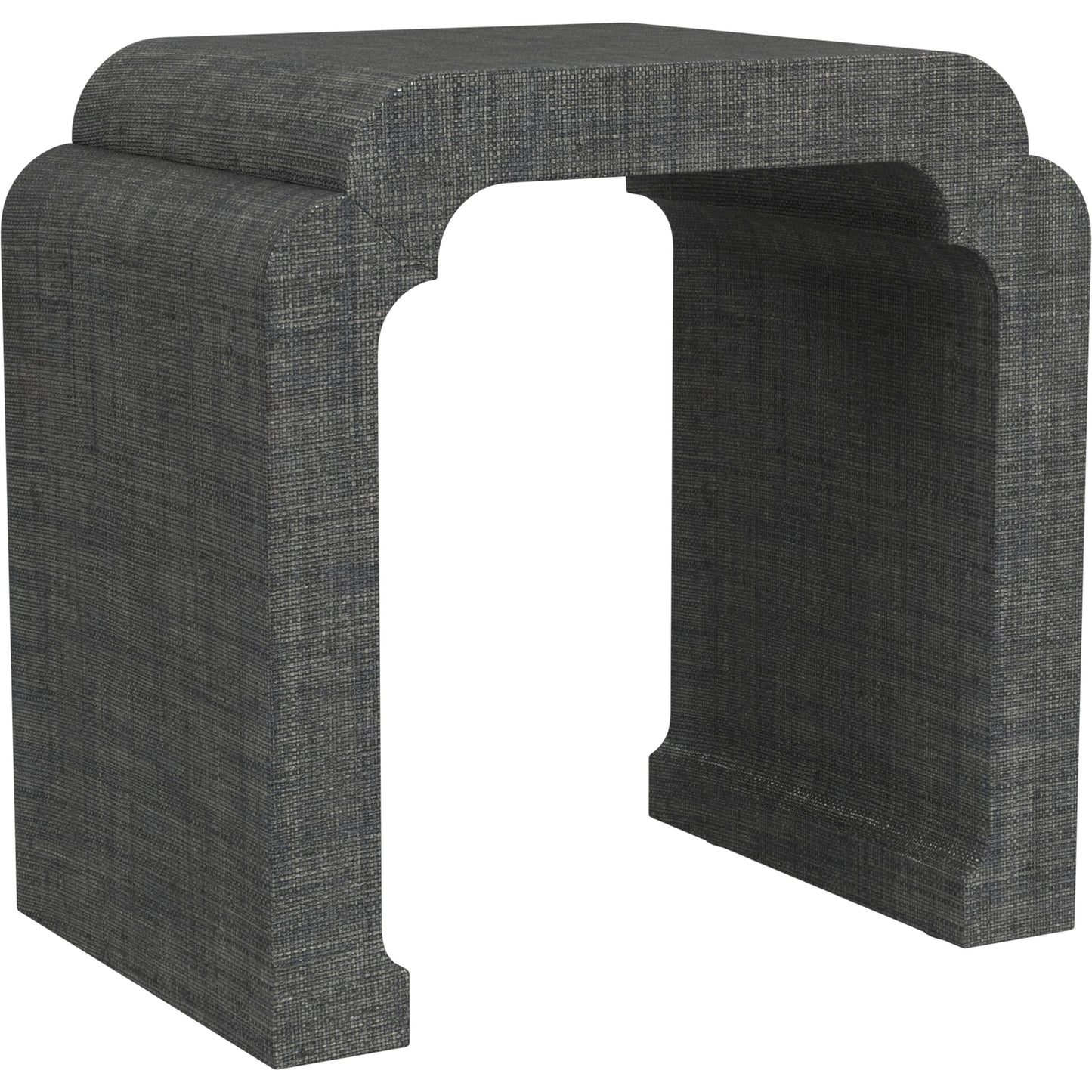001 SI-2077886 | Additional Silo | Chatham Raffia Waterfall Side Table by Butler Specialty Company in charcoal and charcoal raffia. Made from gmelina beechwood solids, mdf, raffia in a transitional style.