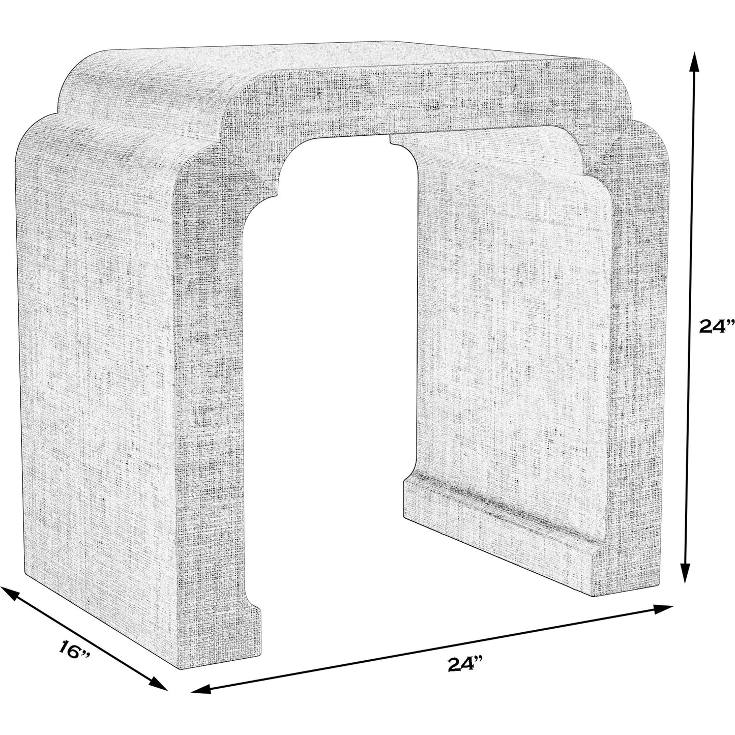 002 SI-2077886 | Additional Silo | Chatham Raffia Waterfall Side Table by Butler Specialty Company in charcoal and charcoal raffia. Made from gmelina beechwood solids, mdf, raffia in a transitional style.