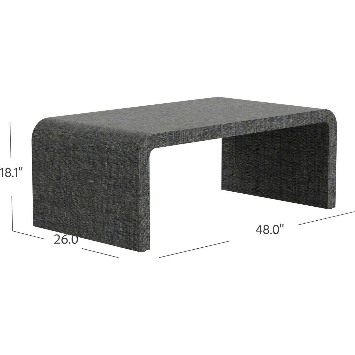 002 SI-2077887 | Additional Silo | Chatham Raffia Waterfall Coffee Table by Butler Specialty Company in charcoal and charcoal raffia. Made from gmelina beechwood solids, mdf, raffia in a transitional style.