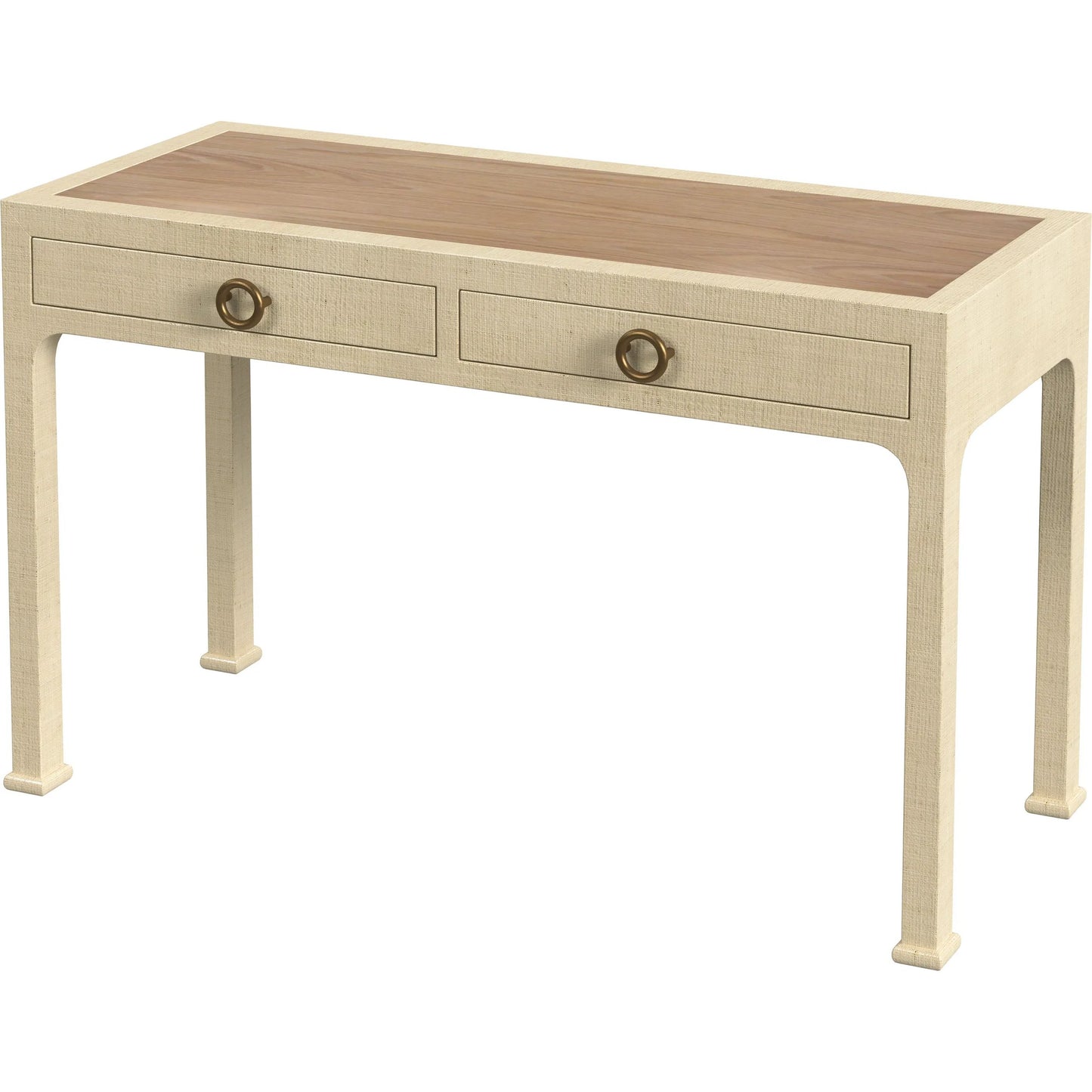 002 SI-2333902 | Primary Silo | Chatham Raffia 2-Drawer Desk by Butler Specialty Company. Made from saguran raffia, gmelina arborea wood, mdf, oak veneer, aluminum in a unique style.