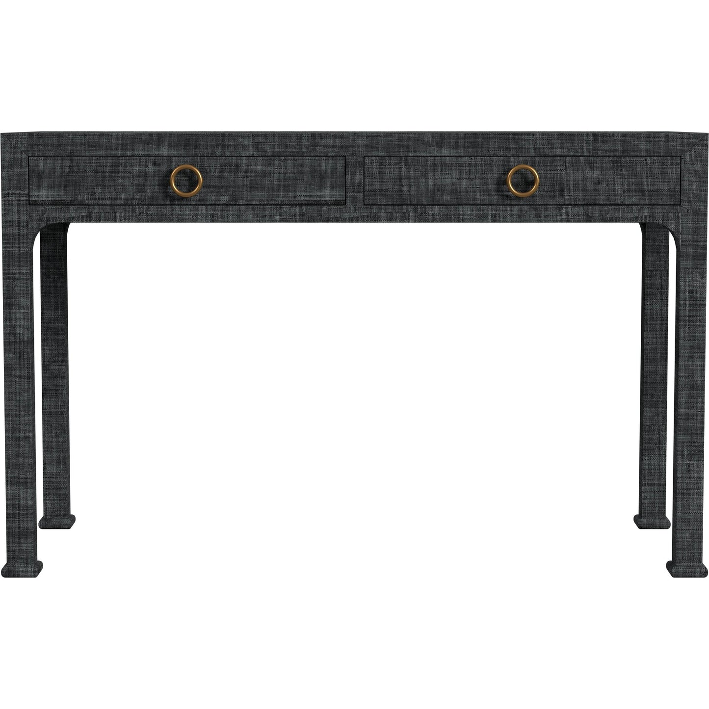 003 SI-2077889 | Additional Silo | Chatham Raffia Desk by Butler Specialty Company in charcoal and charcoal raffia. Made from gmelina solids (in english: beechwood), mdf, oak veneer, saguran raffia, aluminum in a transitional style.