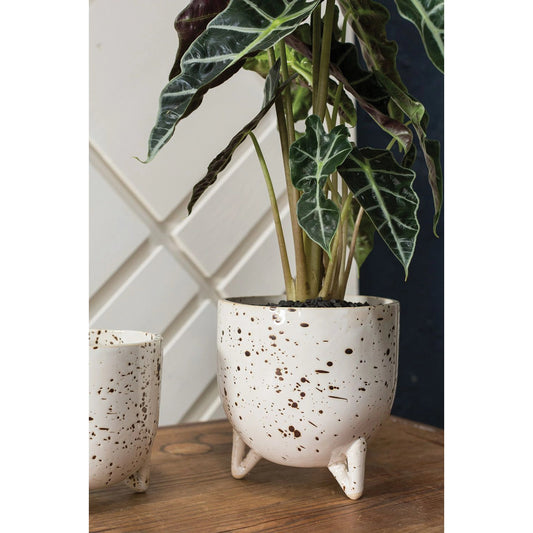 Reid Pot by Accent Decor in white. Made from ceramic in a modern style.