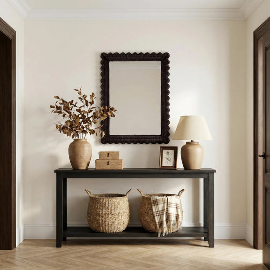 Flora Wall Mirror by Butler Specialty Company. Made from plywood, rattan, glass in a unique style.