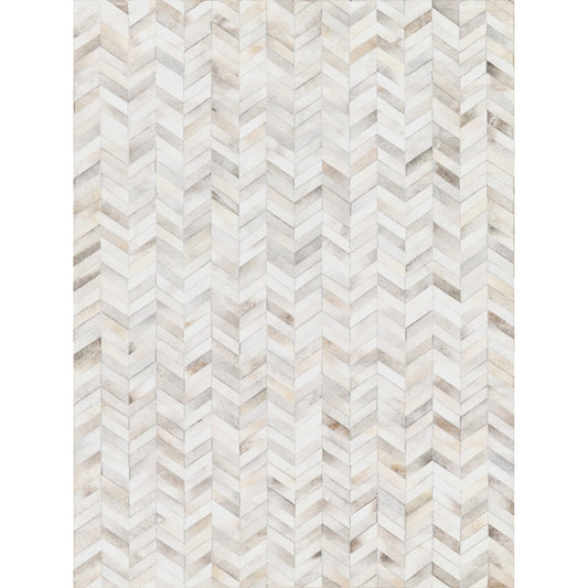 Natural Hide Rug - White, Silver by Exquisite Rugs in white, silver. Made from leather hide in a unique style.
