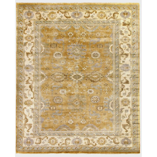 004 SI-1827067 | Primary Silo | Antique Weave Oushak Rug - Gold, Ivory by Exquisite Rugs in gold, ivory. Made from new zealand wool in a unique style.