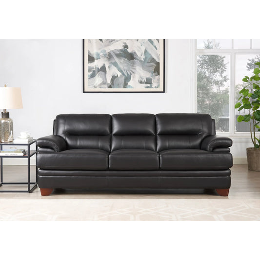 Luxor Sofa by Hydeline in black. Made from leather in a unique style.