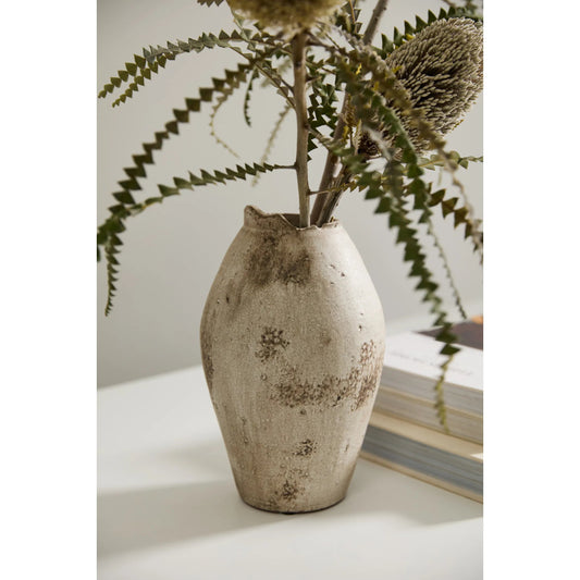 Danez Vase by Accent Decor in grey. Made from ceramic in a unique style.