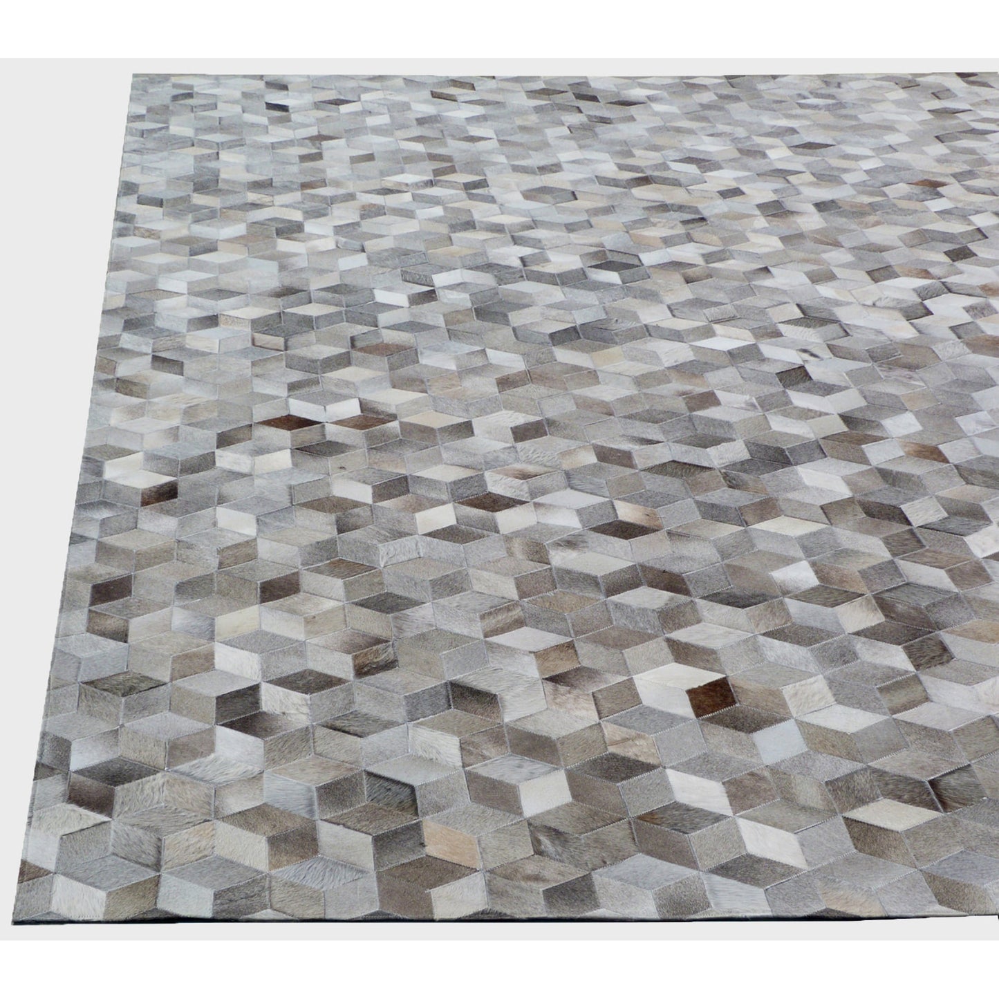 003 SI-1829258,SI-1829261,SI-1829262 | Closeup | Natural Hide 9817 Rug by Exquisite Rugs in silver. Made from leather hide in a unique style.