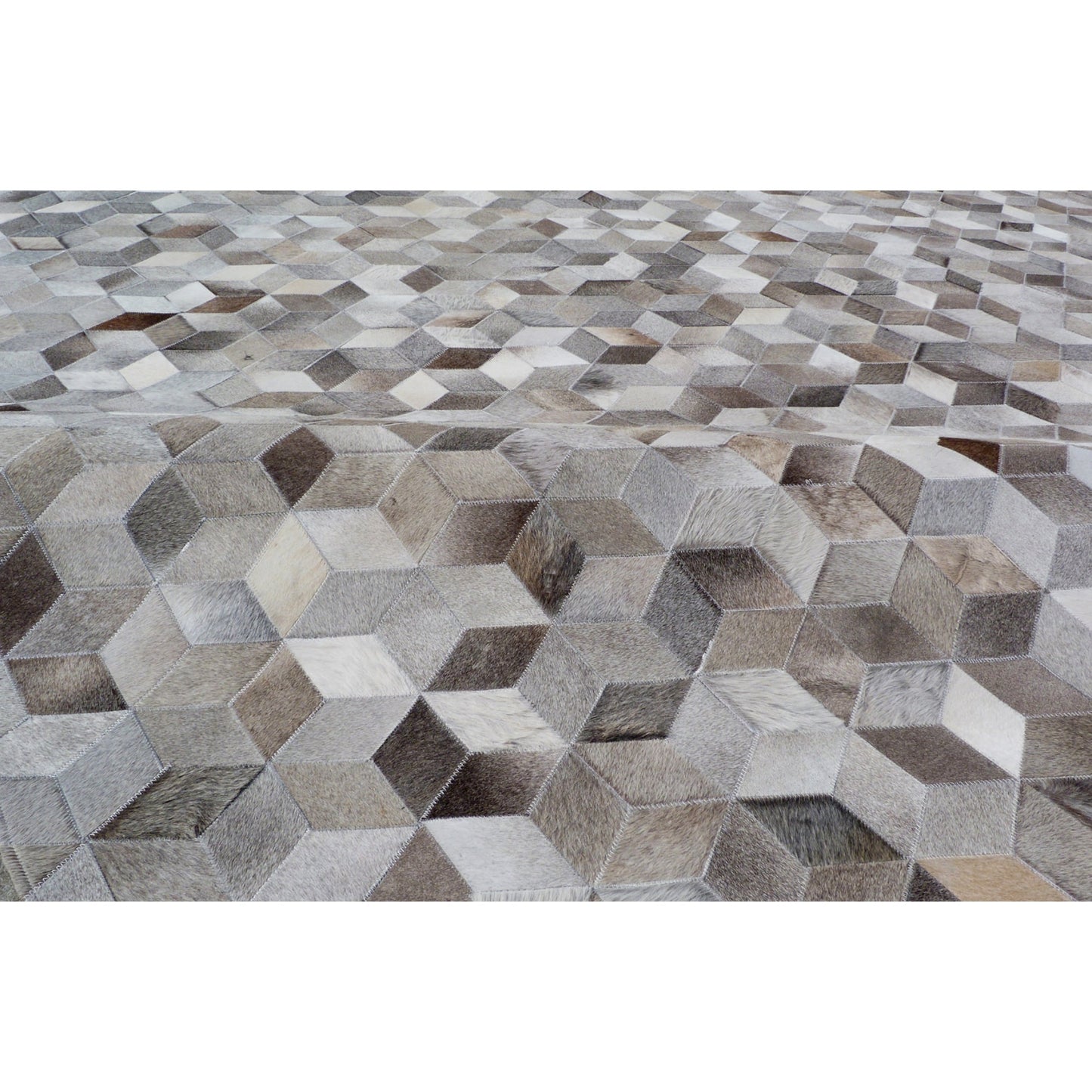 004 SI-1829258,SI-1829261,SI-1829262 | Closeup | Natural Hide 9817 Rug by Exquisite Rugs in silver. Made from leather hide in a unique style.