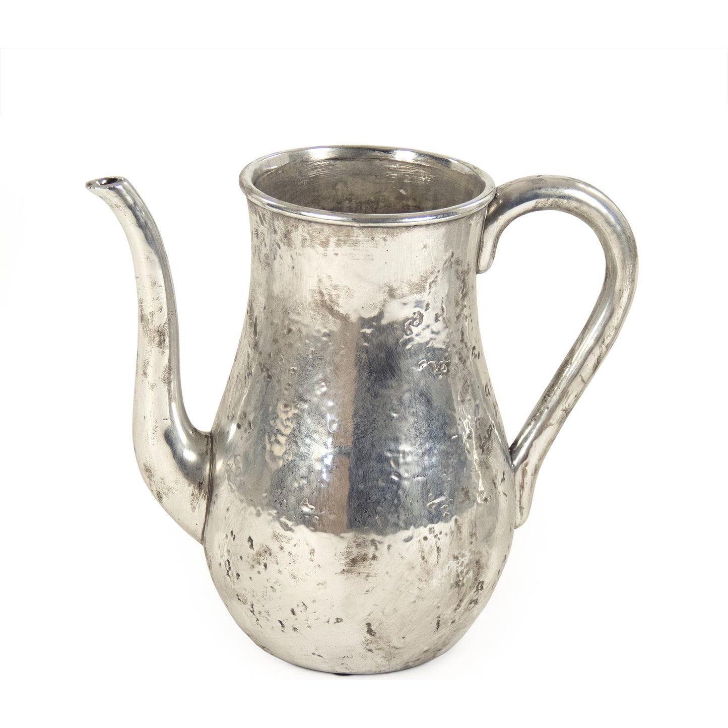 003 SR-900146 | Additional Silo | Distressed Metallic Pitcher by Zentique in distressed metallic silver and stoneware. Made from stoneware in a traditional style.