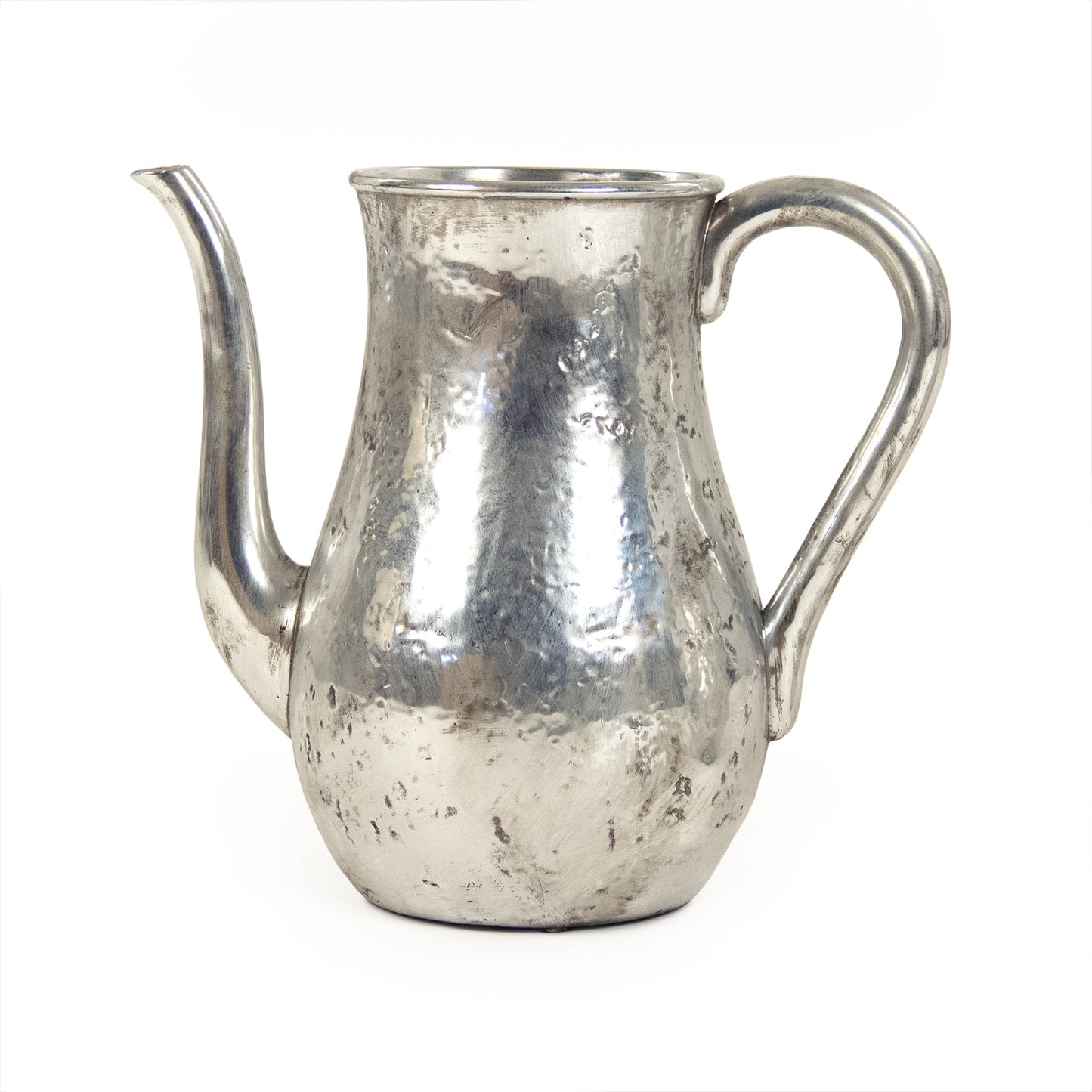 001 SR-900146 | Additional Silo | Distressed Metallic Pitcher by Zentique in distressed metallic silver and stoneware. Made from stoneware in a traditional style.