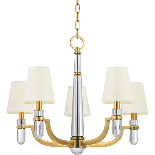 Dayton Chandelier by Hudson Valley. Made from brass in a modern style.
