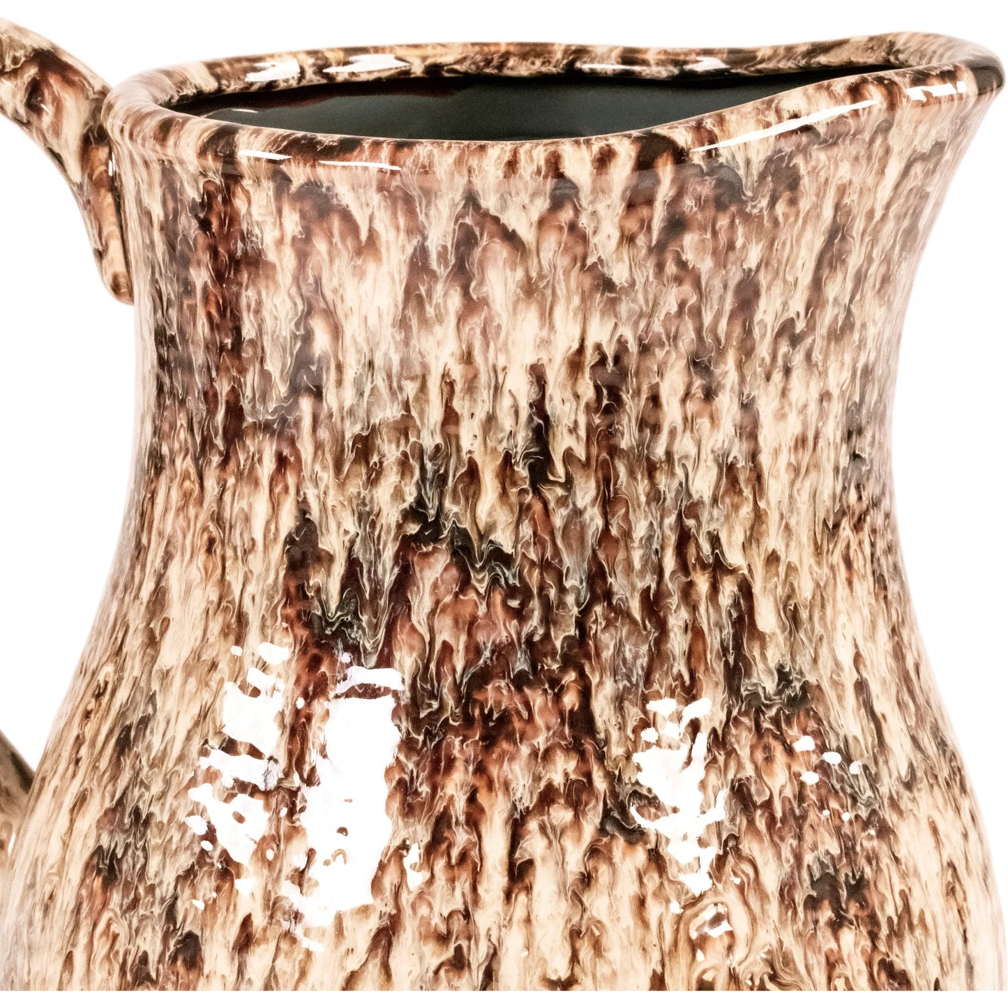 002 SI-2448767 | Closeup | Distressed Pitcher by Zentique in neutral drip texture. Made from ceramic in a rustic style.